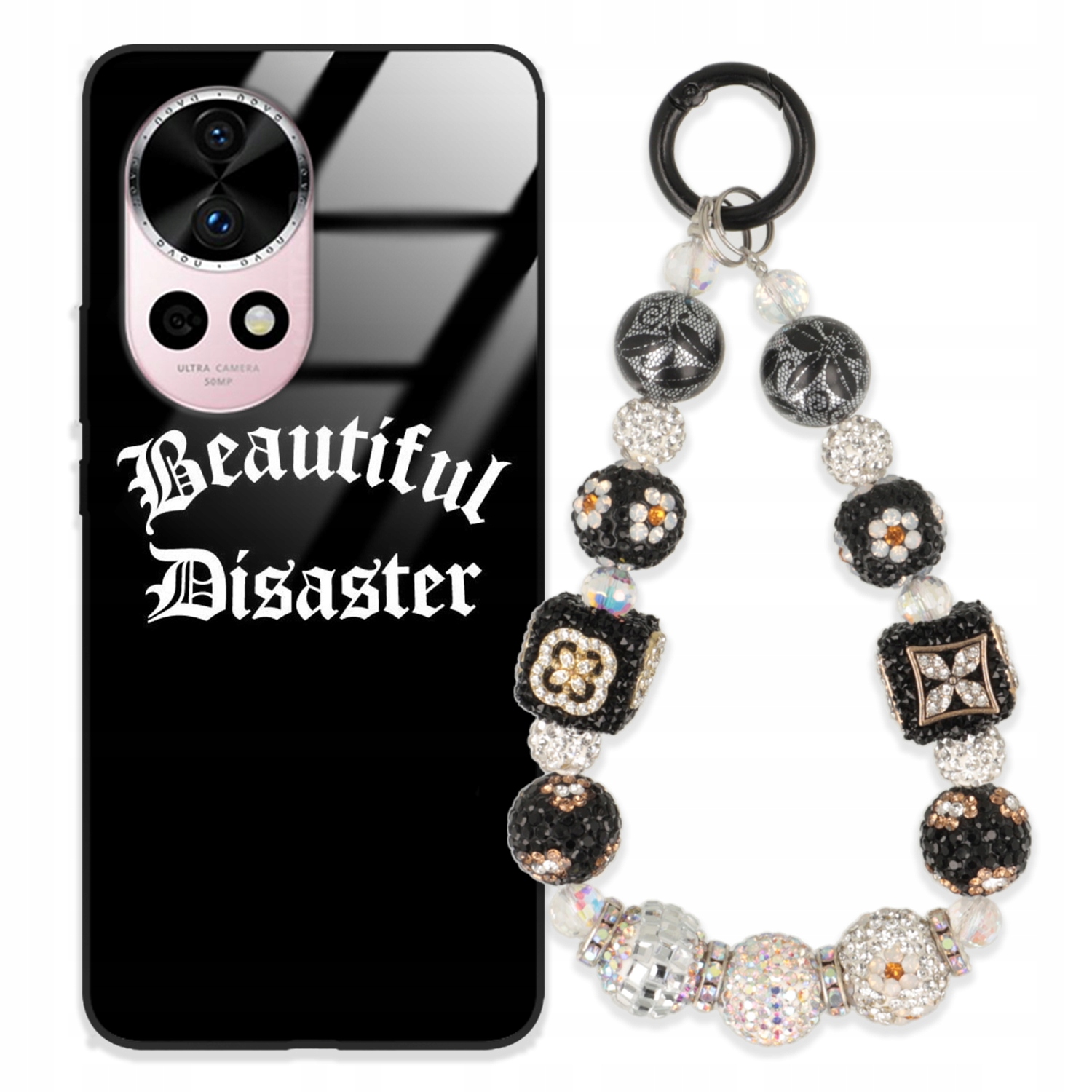 Puzdro Pre Huawei Nova 12 Pro Glass Kľúčenka Elegantné Prémiové Puzdro