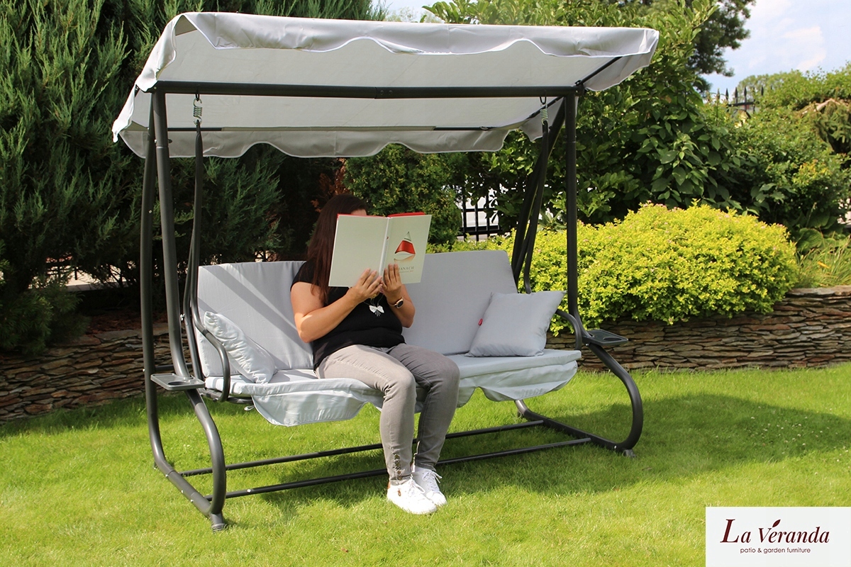 OGRODOWA HUŚTAWKA BUJANA ŁAWKA 3 OSOBOWA ROZKŁADANA 2w1 + DASZEK MATERAC Producent inna