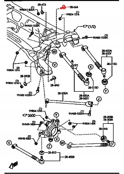 MAZDA RX-8 ŚRUBA MIMOŚRODOWA REGULACJI ZBIEŻNOŚCI Jakość części (zgodnie z GVO) O - oryginał z logo producenta pojazdu (OE)