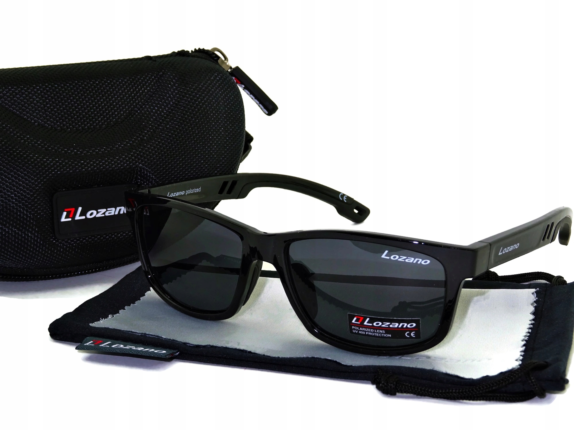 Značkové sluneční brýle s polarizací Elegantní černá Uv sada