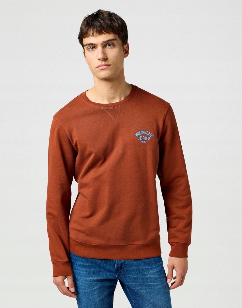 Męska bluza Wrangler Small Logo Crew Smoked Paprika 112364093 M