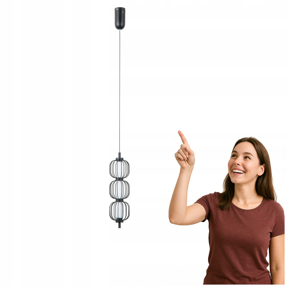 Moderní závěsná Led lampa Pedro Černá Italux