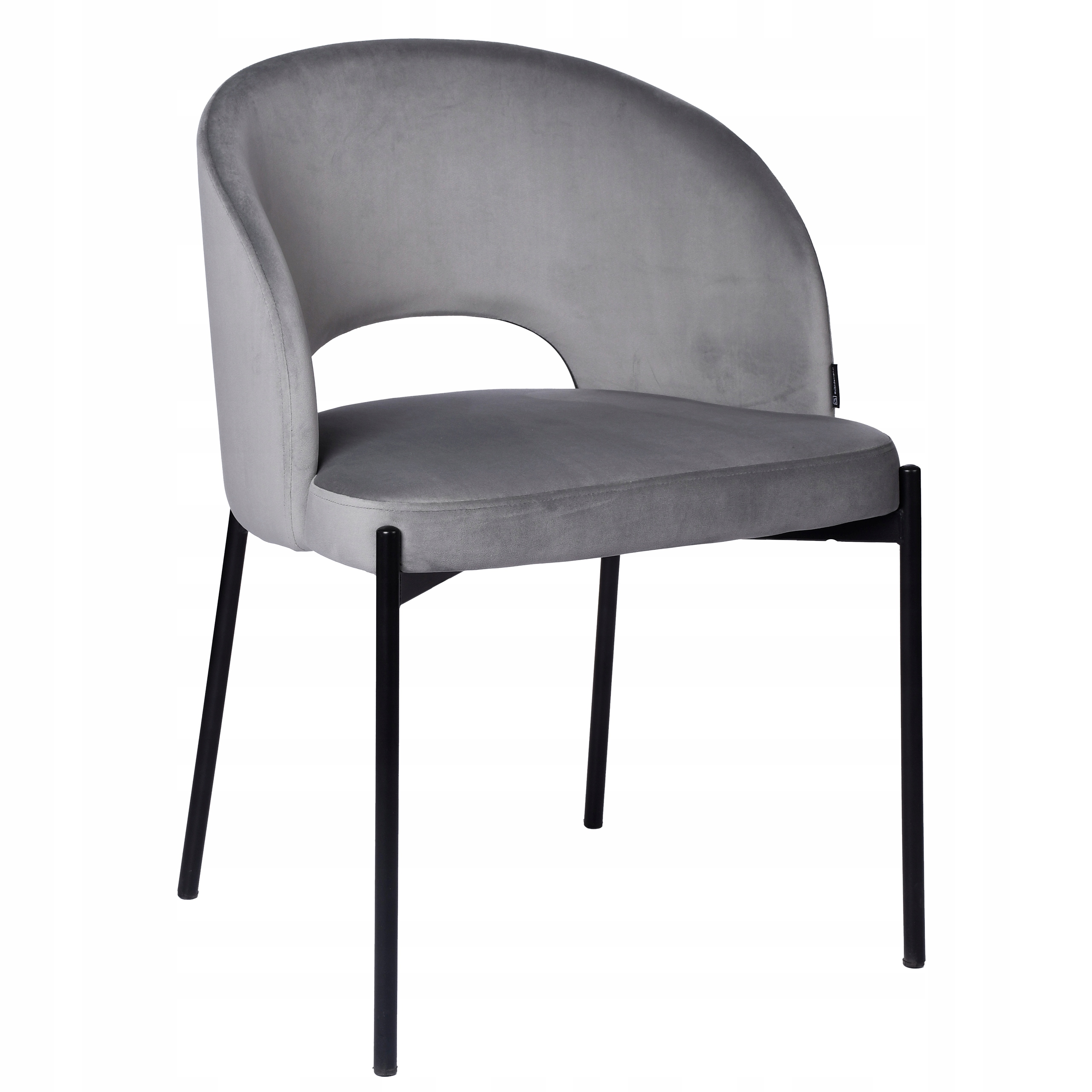 Krzesło tapicerowane welurowe szare do salonu, jadalni i kuchni Siena