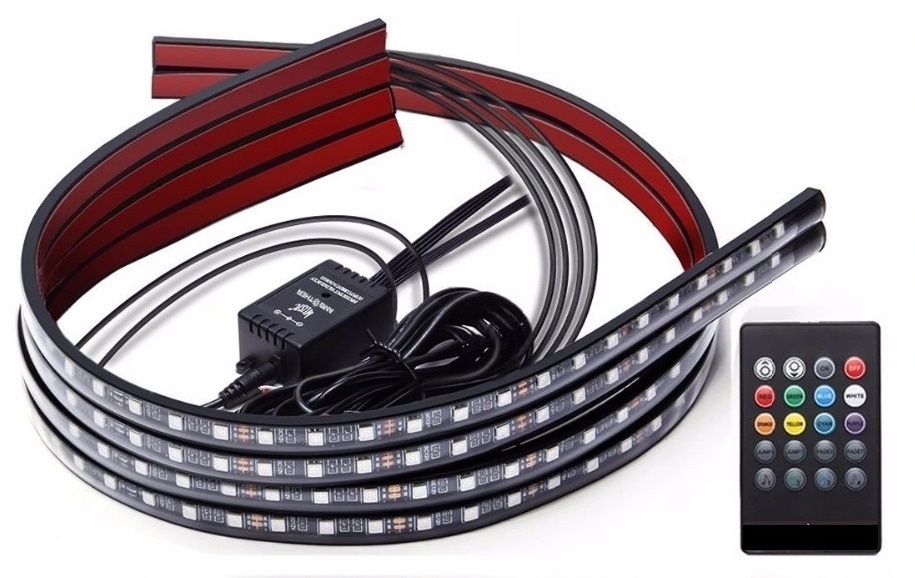 

Neony Led x4 Oświetlenie Podwozia Listwy Rgb Pilot