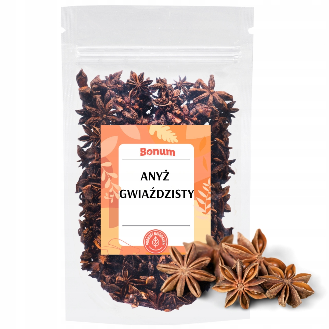 Anyż gwiaździsty cały Anyż Gwiazdki aromatyczny Przyprawa 1kg Bonum Jakość