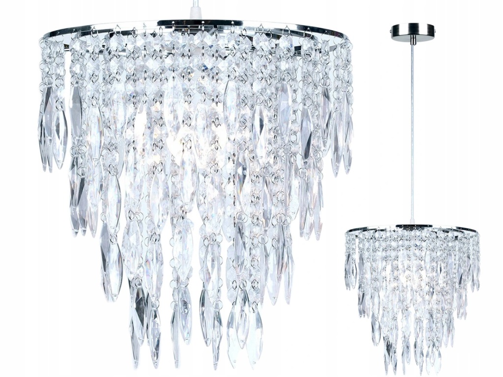 Lampa Wisząca Żyrandol Malibu 1 Kryształki