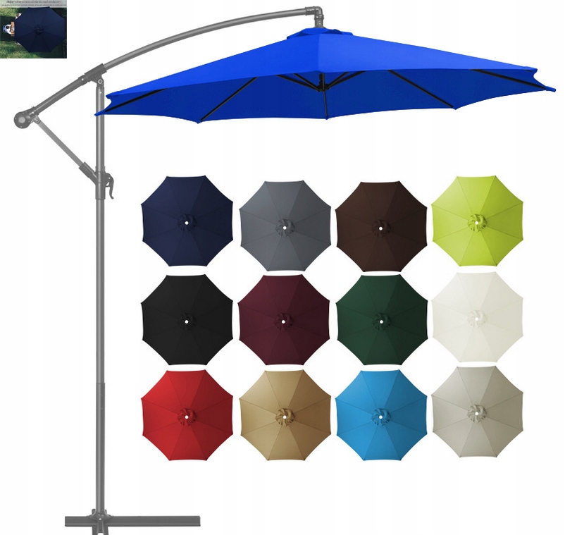 Nový Potah Pro Zahradní Slunečník 8 Ramen 300 CM, Bílý, Pšeničný