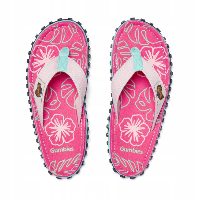 Japonky Gumbies Islander Flip-flops Unisex Blush Hibiscus 36