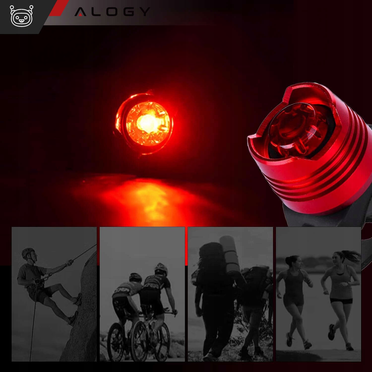 Zestaw 2 lampek rowerowych Lampka LED Rowerowa na Rower tył Światełko tylne Liczba trybów świecenia 3