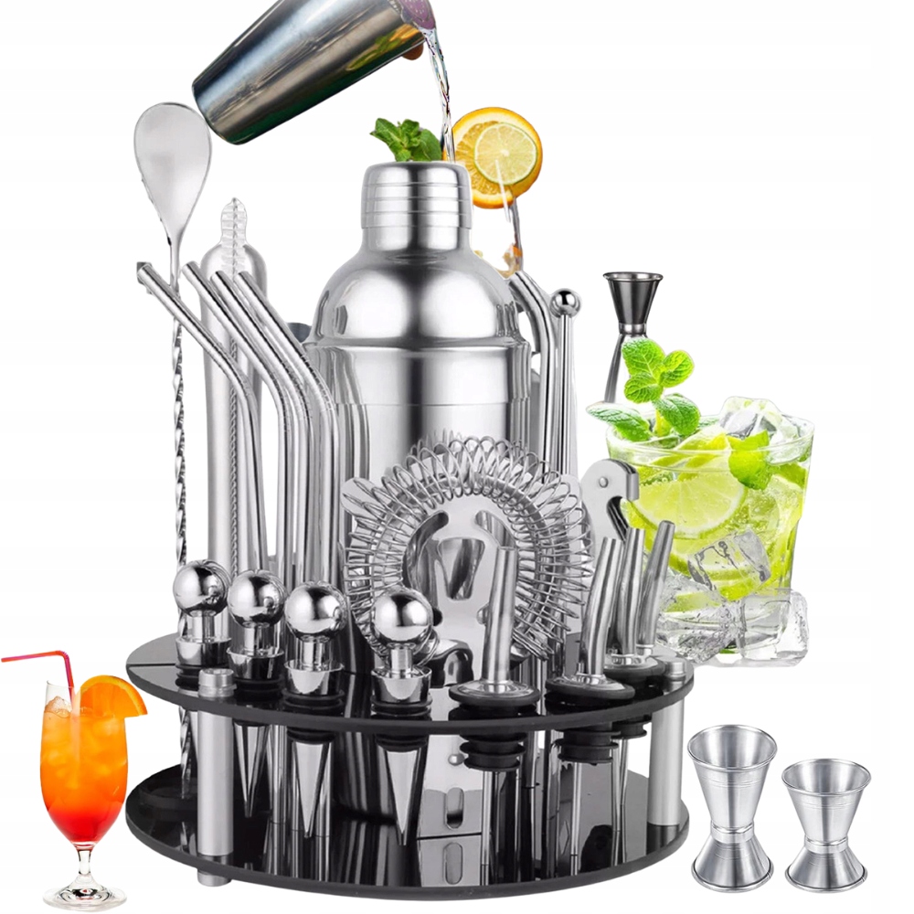 Částečná sada na koktejly z z nerezové oceli, šejkr o objemu 750 ml