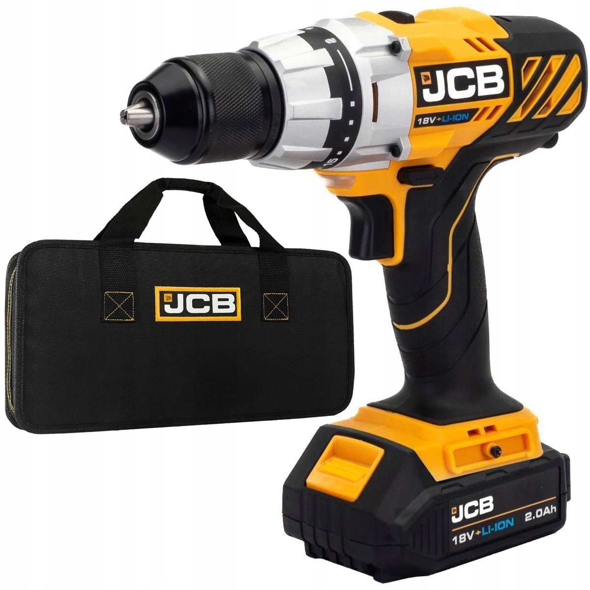 Akumulátorová vrtačka 18V 45 Nm (kpl.: akumulátor 2Ah, nabíječka) Jcb