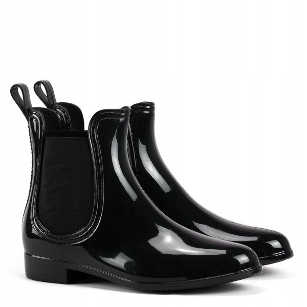 CZARNE KALOSZE SZTYBLETY LAKIEROWANE R.39 Marka BELLA PARIS