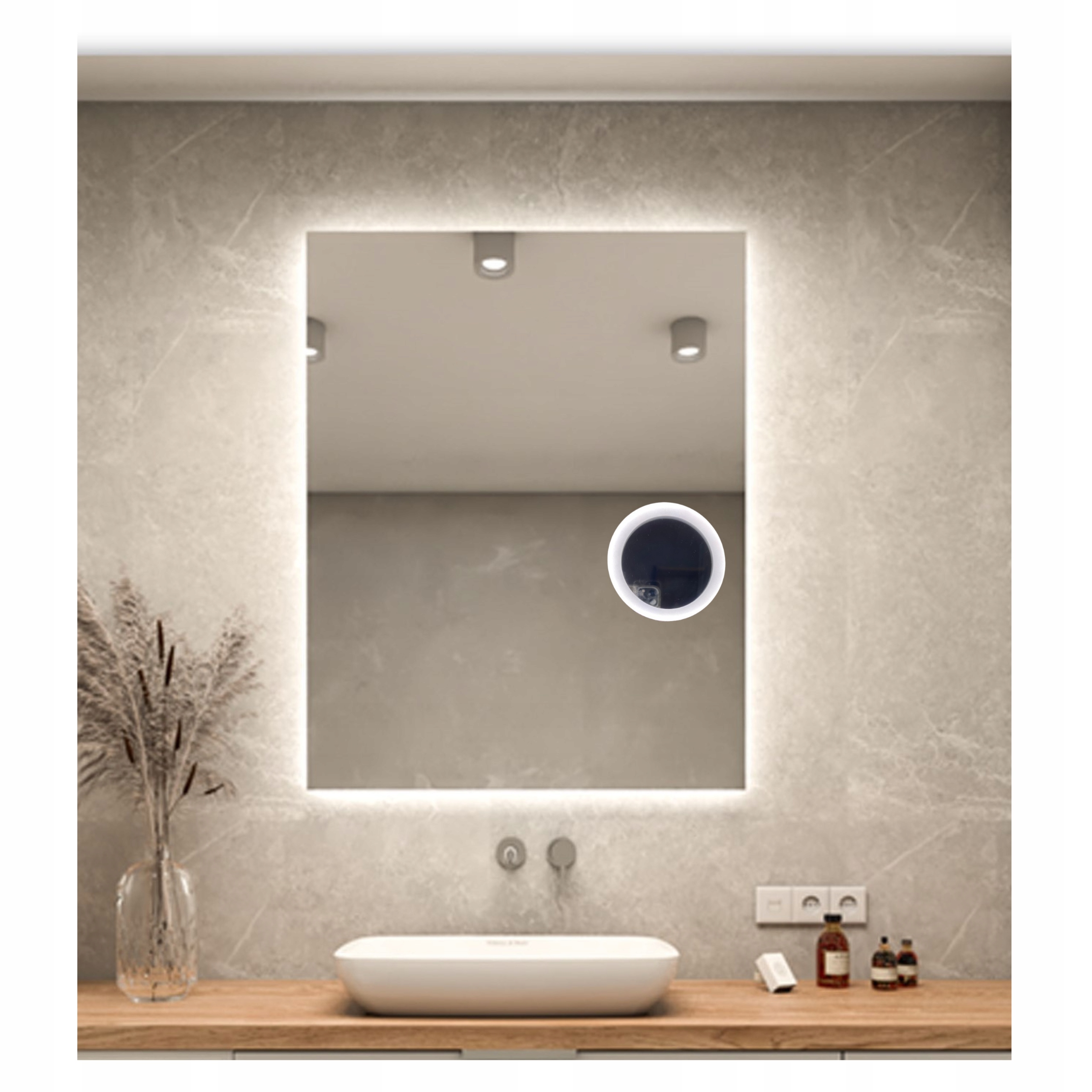 Lustro Led 70x100 cm Ledowe Lusterko Kosmetyczne Łazienkowe Do Makijażu