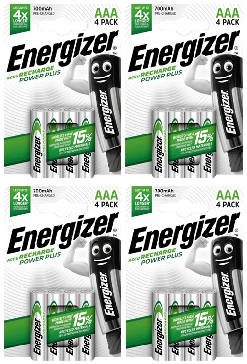 Akumulatorki Energizer Power Plus Aaa R03 700mAh NiMH 16 szt.