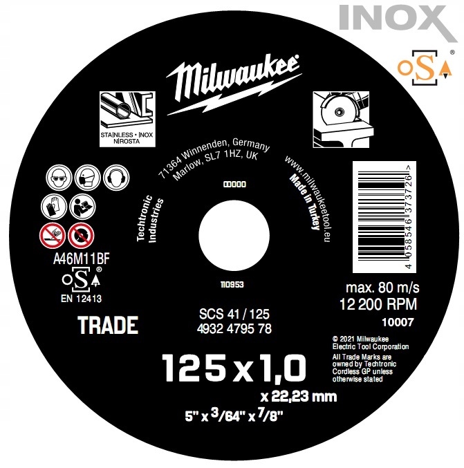 

Milwaukee Tarcza Korundowa Do Metalu 125 x 1 25szt