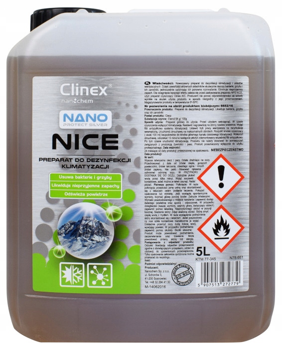 

Clinex Nano Nice 5L płyn dezynfekcji klimatyzacji