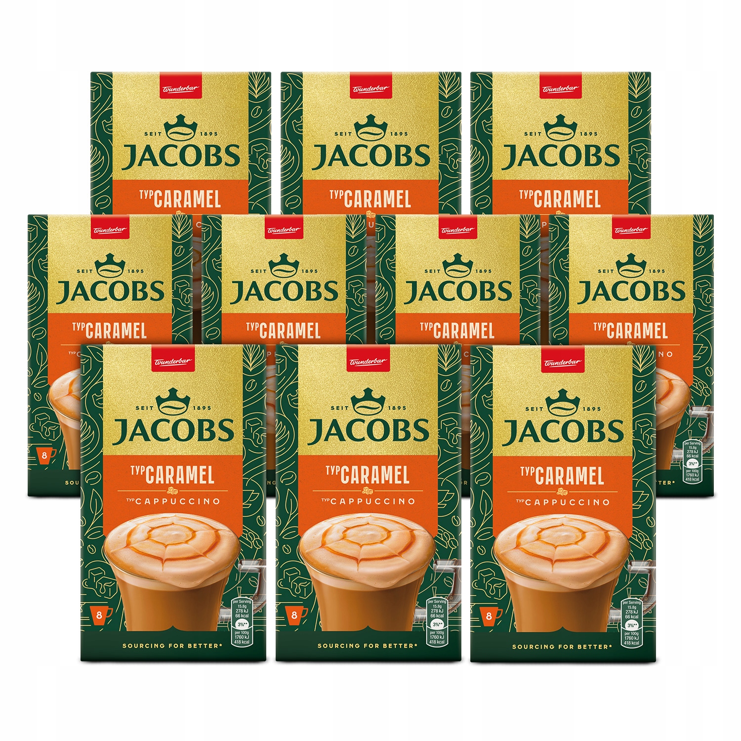 Kawa rozpuszczalna Jacobs Cappuccino Caramel w saszetkach 10x 8szt.