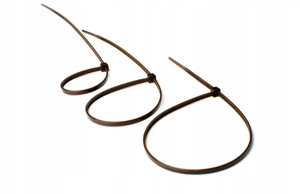 Opaski zaciskowe TRYTYTKI 300x2,5mm 100szt Brązowe