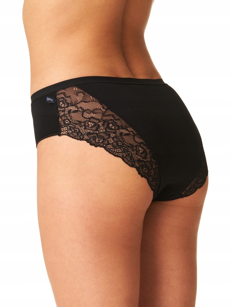 2-Pak Czarne FIGI BAMBUSOWE Z KORONKĄ KEY 1002 XXL Model LPC1002