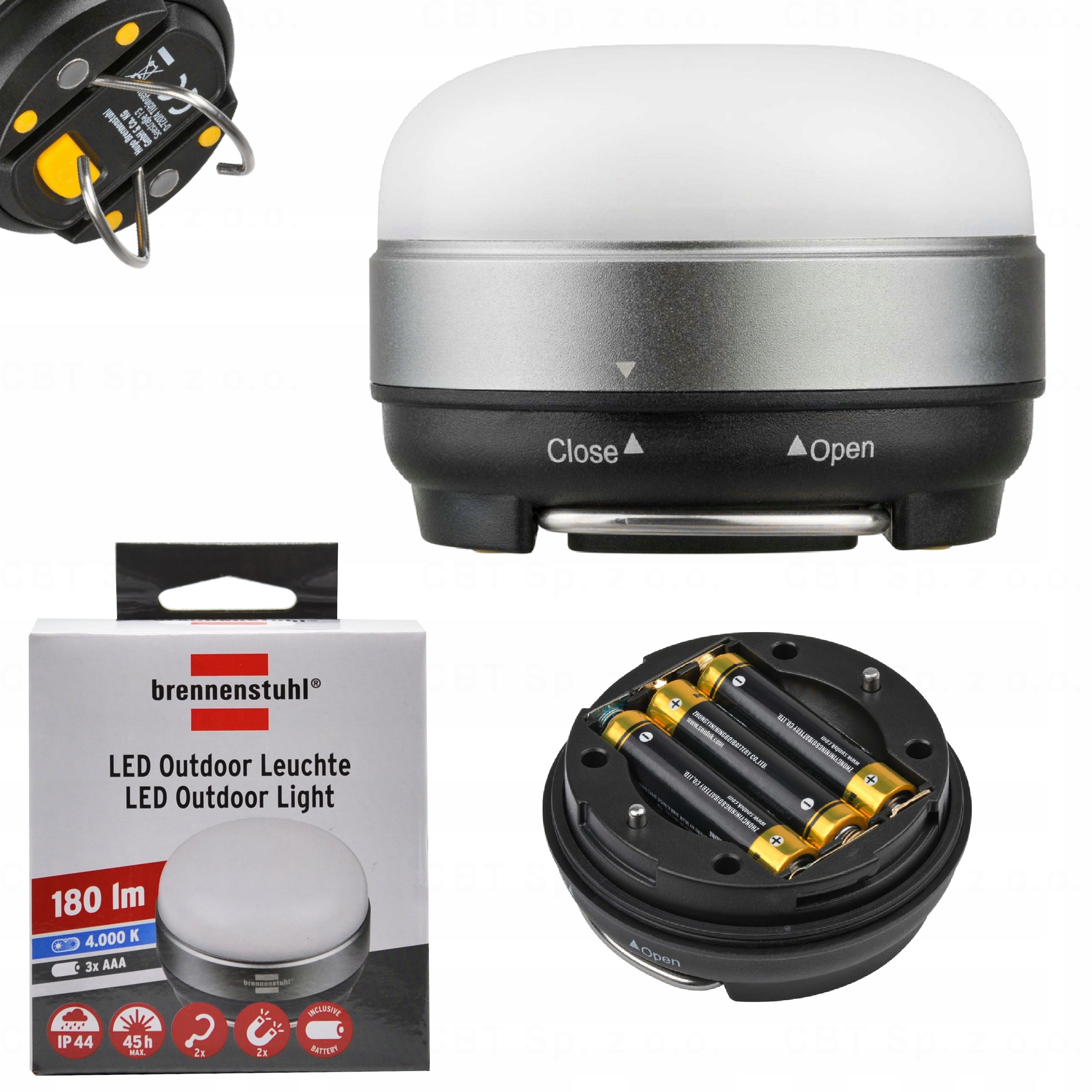 Lampa Latarka Lampka Kempingowa Zewnętrzna Magnes IP44 180 Lumenów 45h