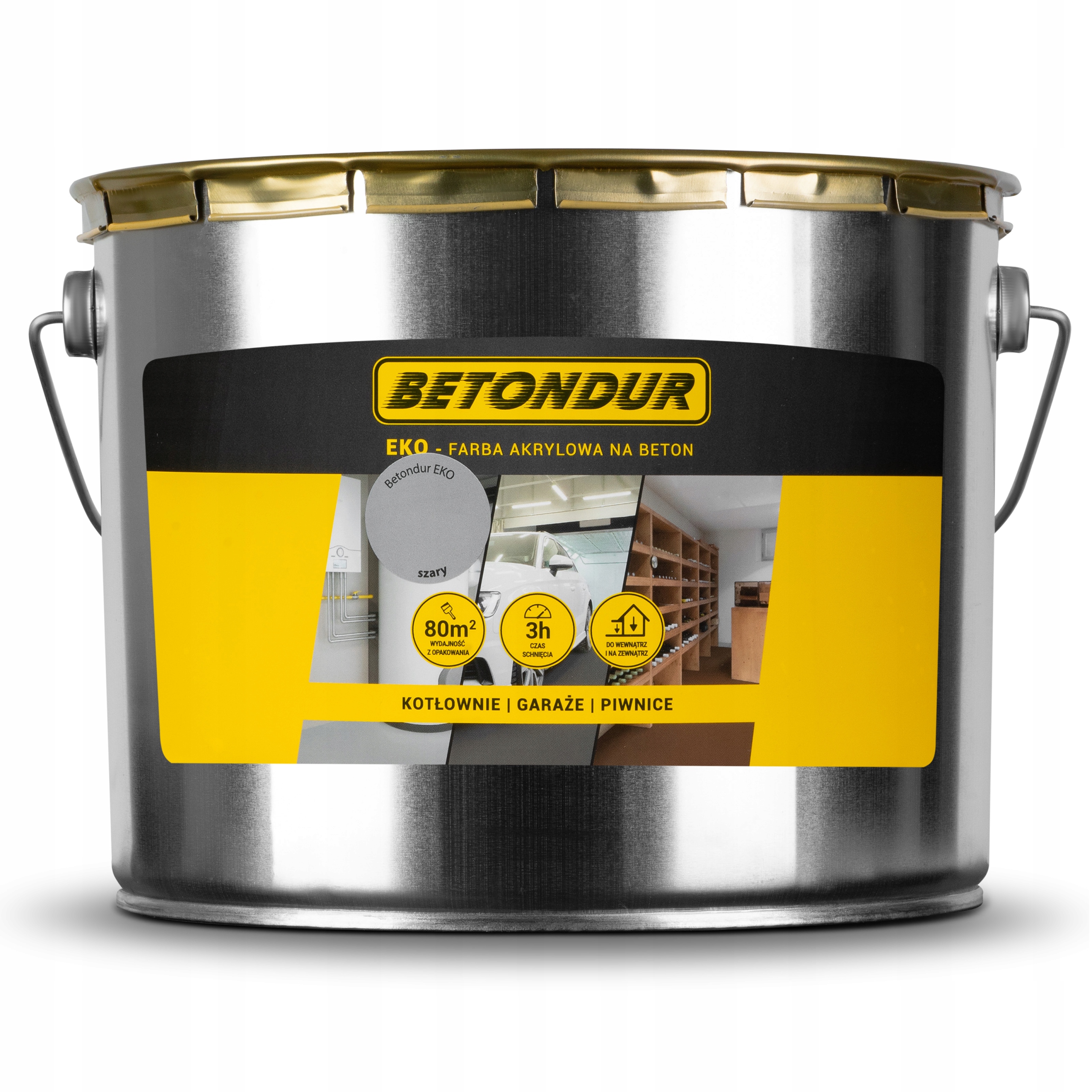 Eko Farba szara 10L farba akrylowa do ścian i elewacji do betonu