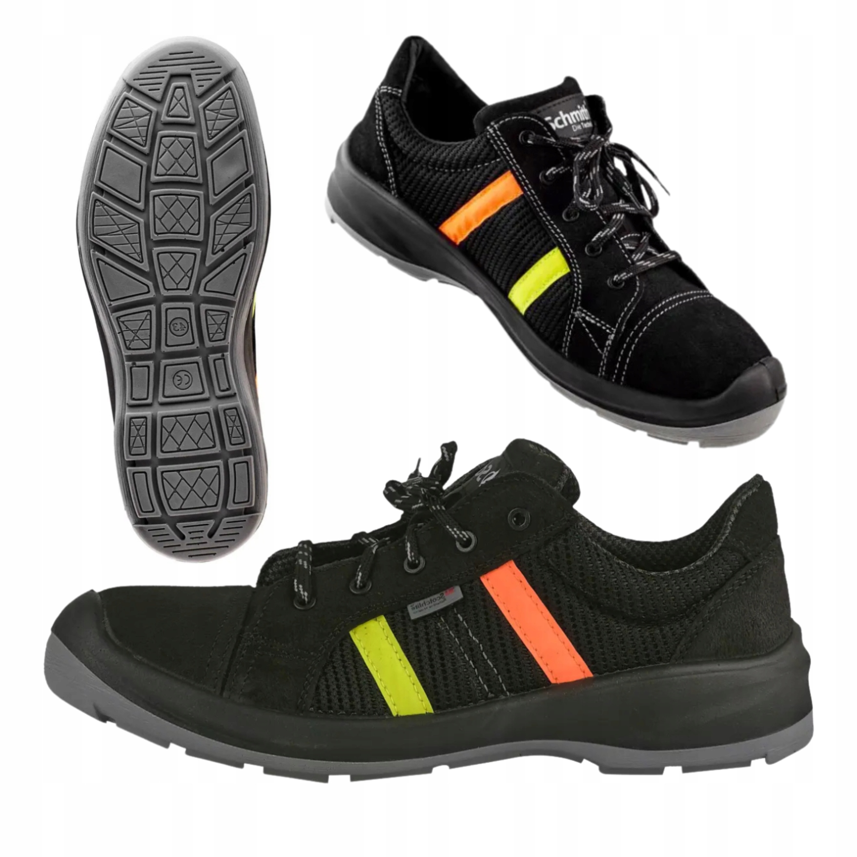 Buty Robocze Męskie Półbuty Bhp Skórzane Src Lekkie Oddychające Odblaski 39