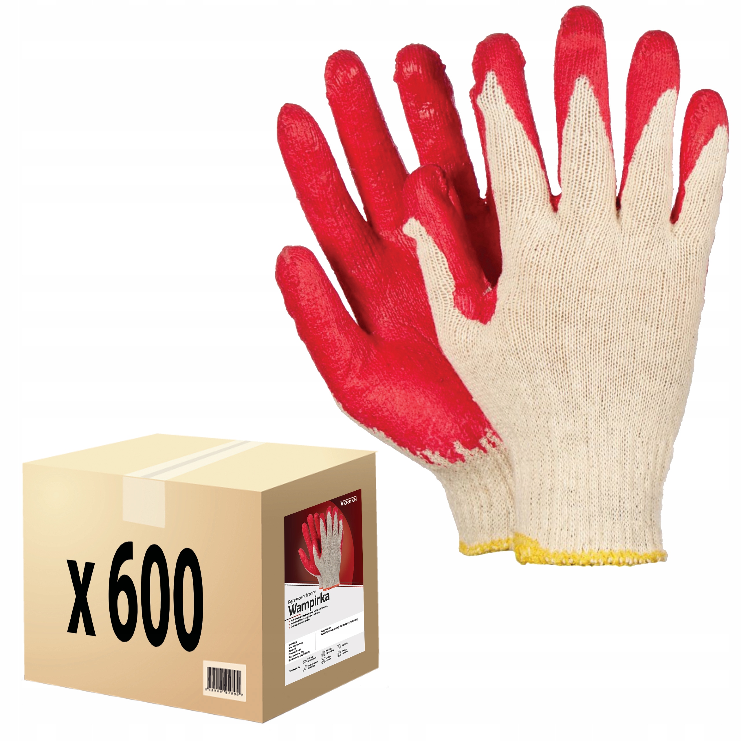 Rękawice Robocze Wampirki Ochronne Uniwersalne Budowlane ogrodowe 10 XL 600