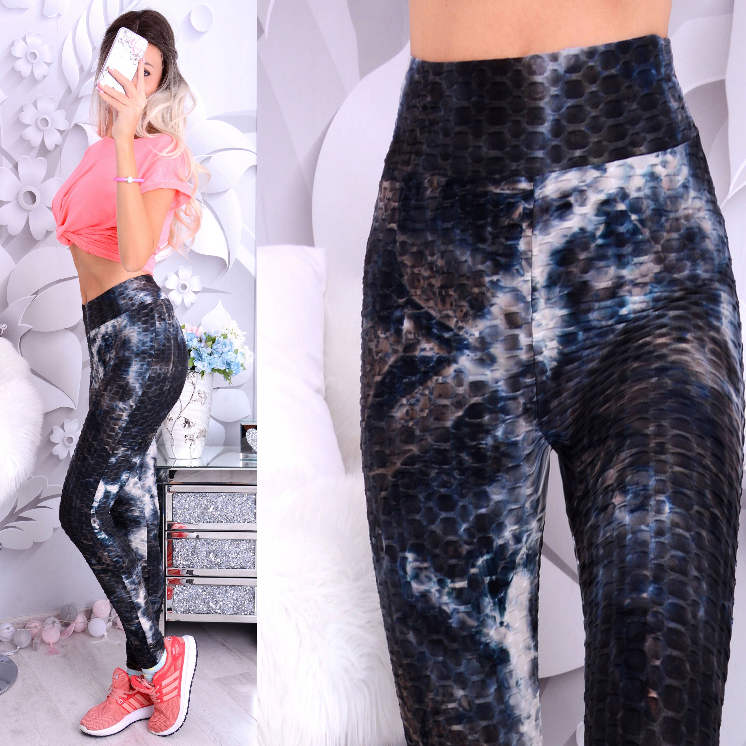 

Antycellulitowe Legginsy Modne Neony Fitness 407