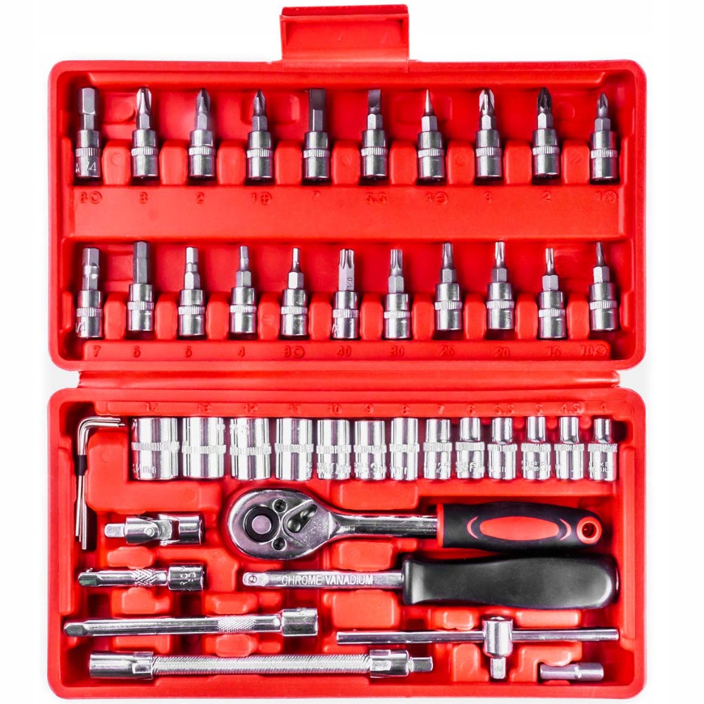 Klucze Nasadowe torx hex Grzechotka 46el. Zestaw