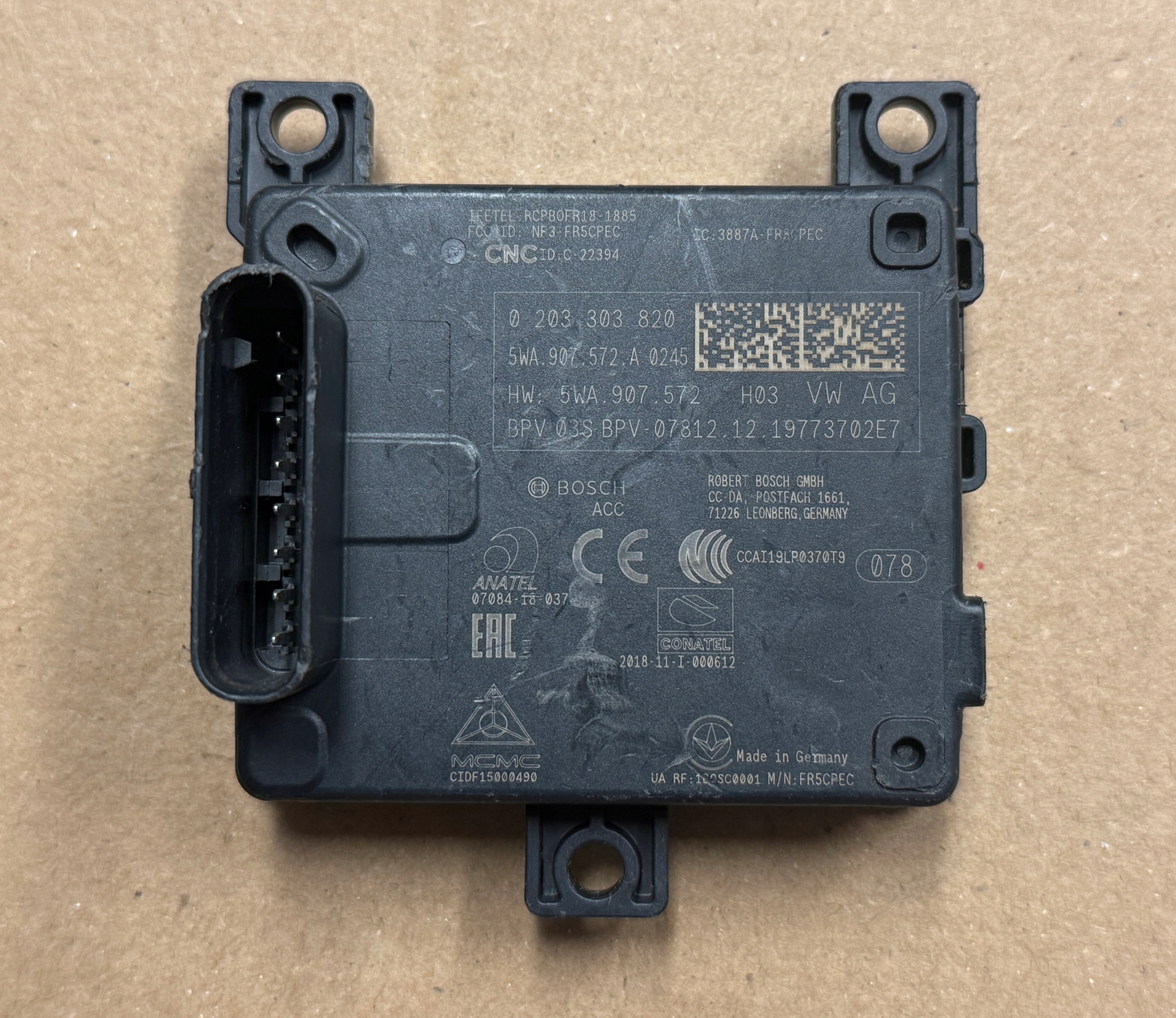 VW AUDI SKODA SEAT RADAR SENSOR ACC DISTRONIC VW AG 5WA907572A