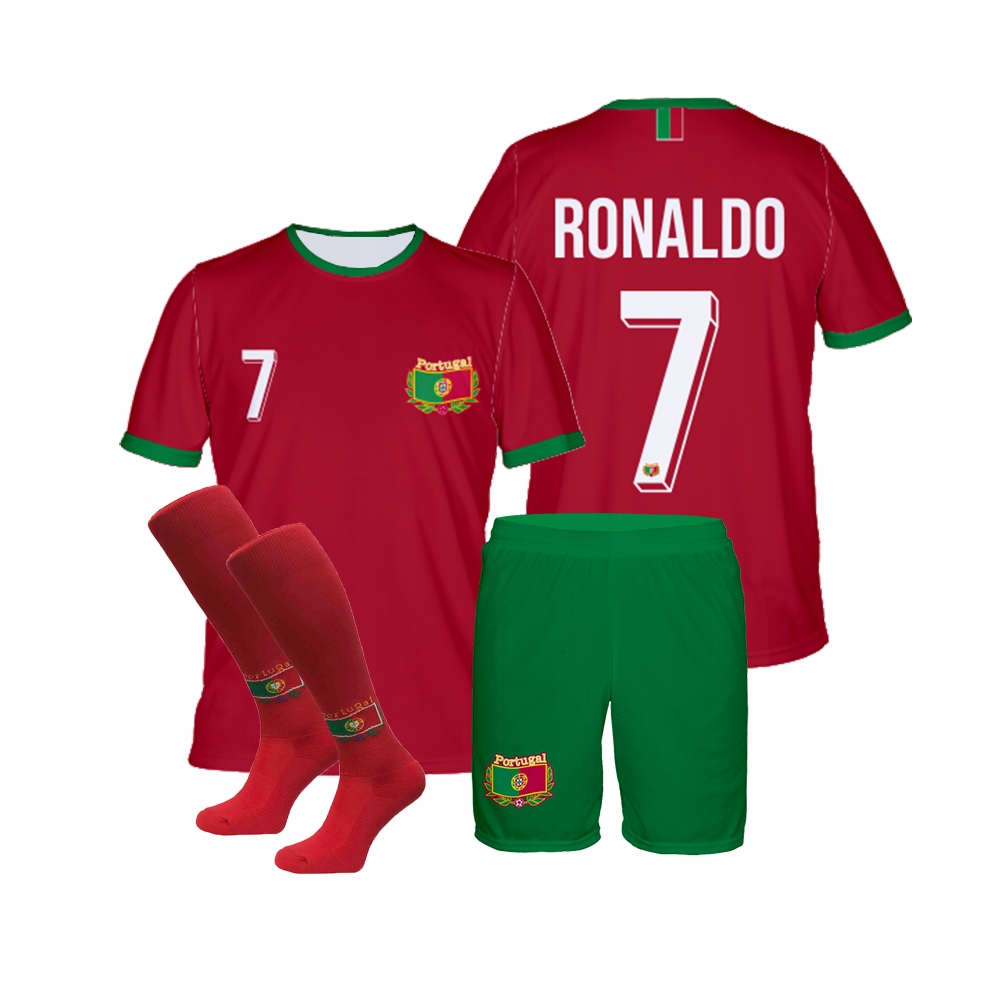 Ronaldo Portugalia komplet tričko kraťasy štulpny velikost 110