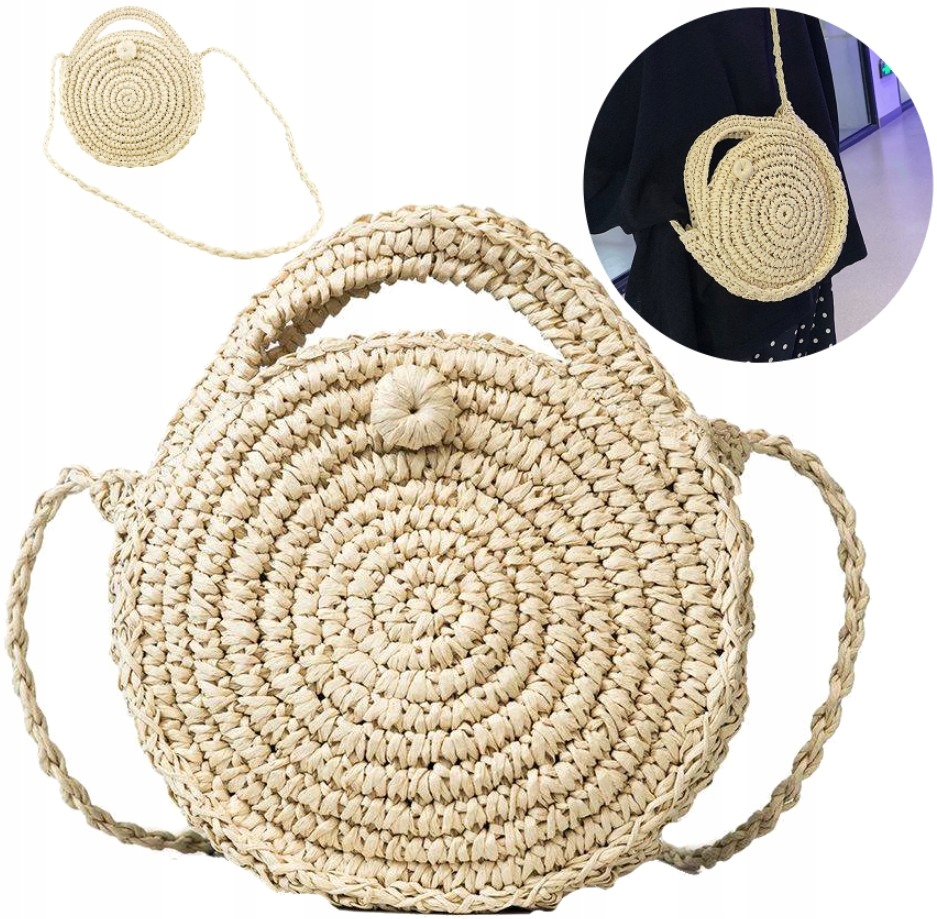 

Torebka na ramie Listonoszka koszyk słomiany Eko