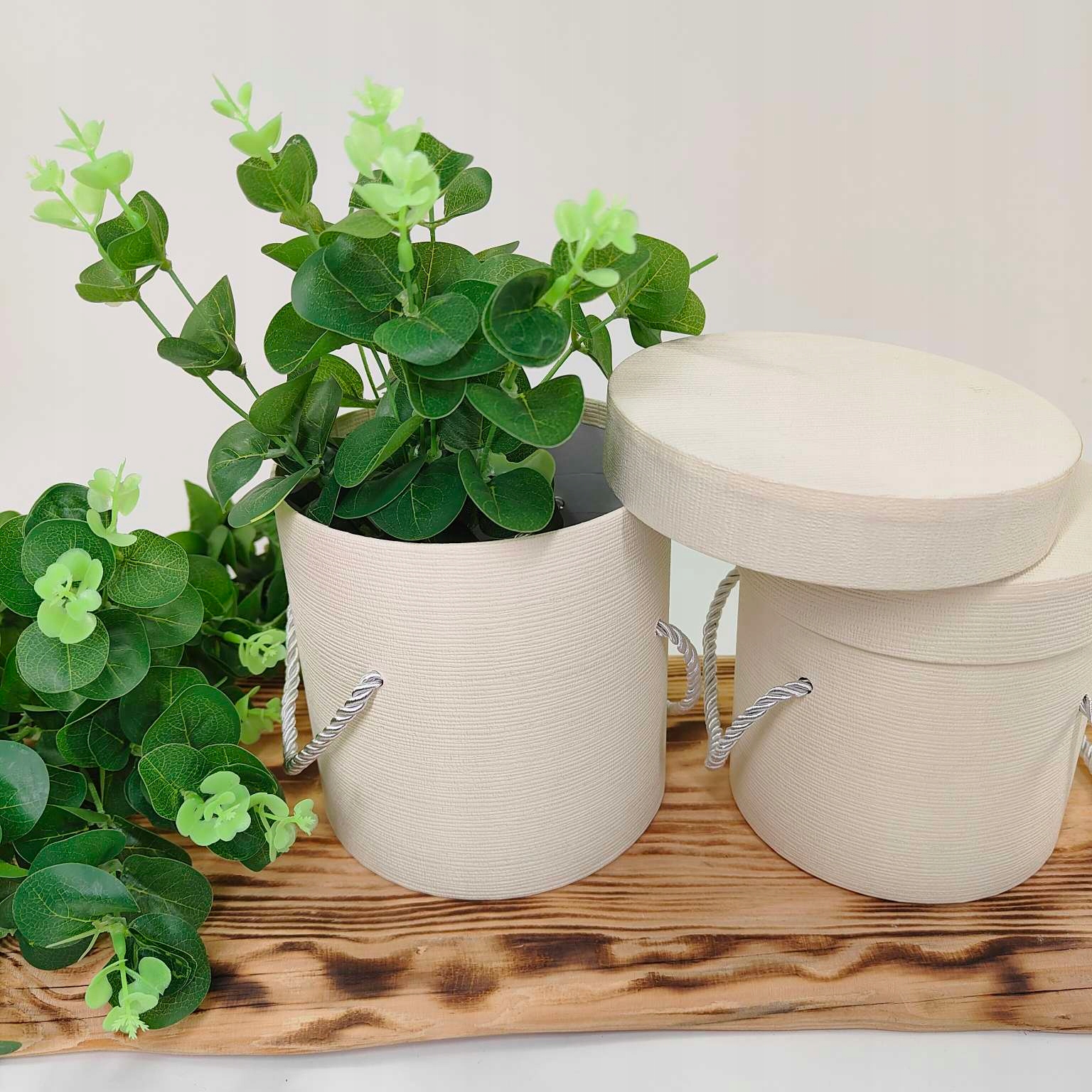 Flowerbox x2 kremowy Marka bez marki