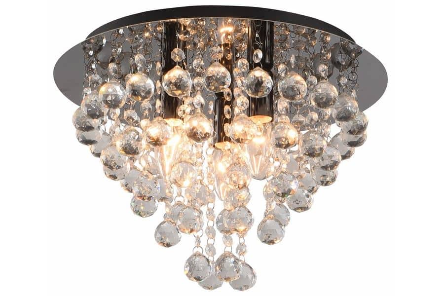 Kryštálový stropné svietidlo so zužujúcimi sa ozdobami smerom nadol London Crystal E14