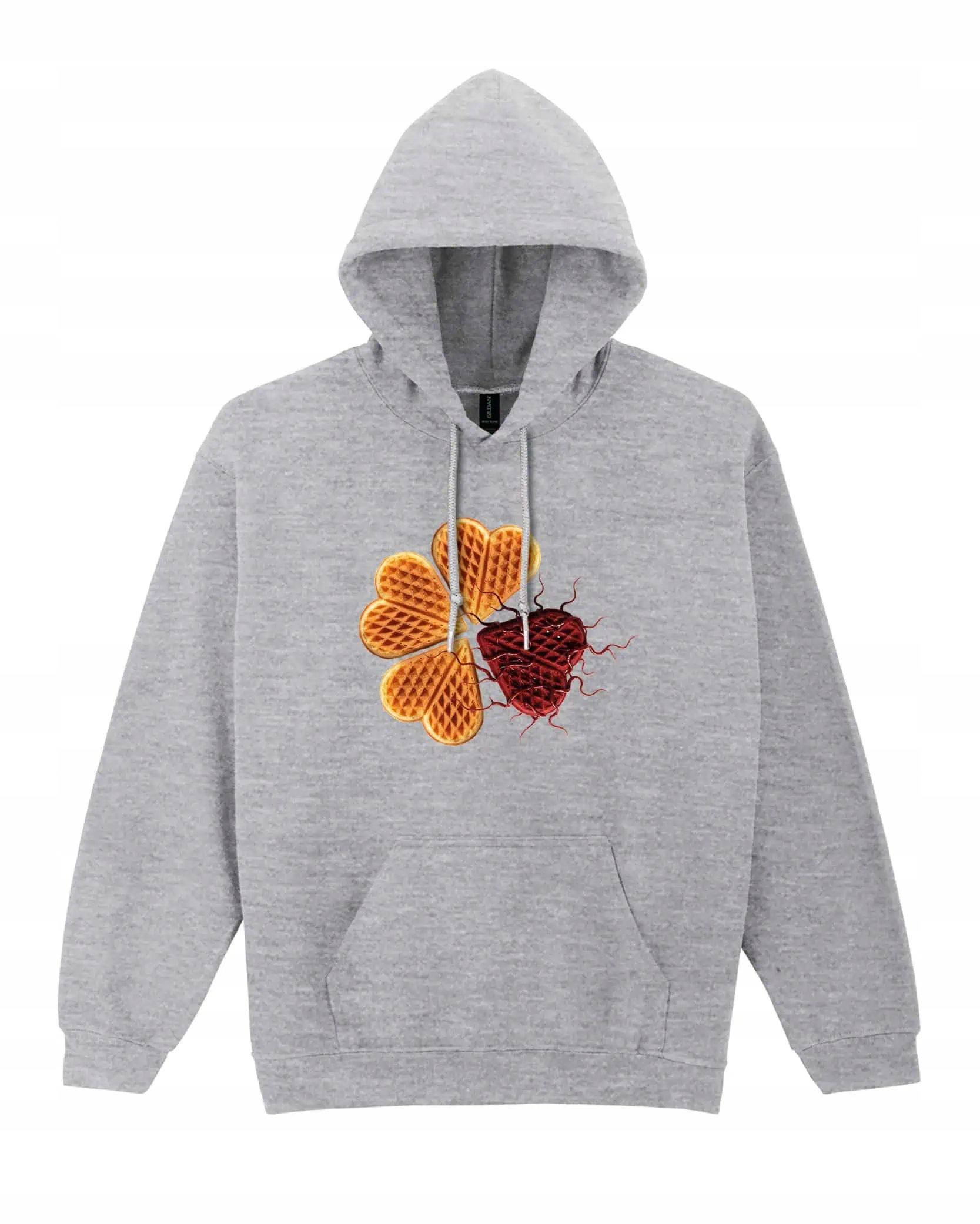 Mikina s kapucí Stranger Things Upside Down Gofry Šedá M