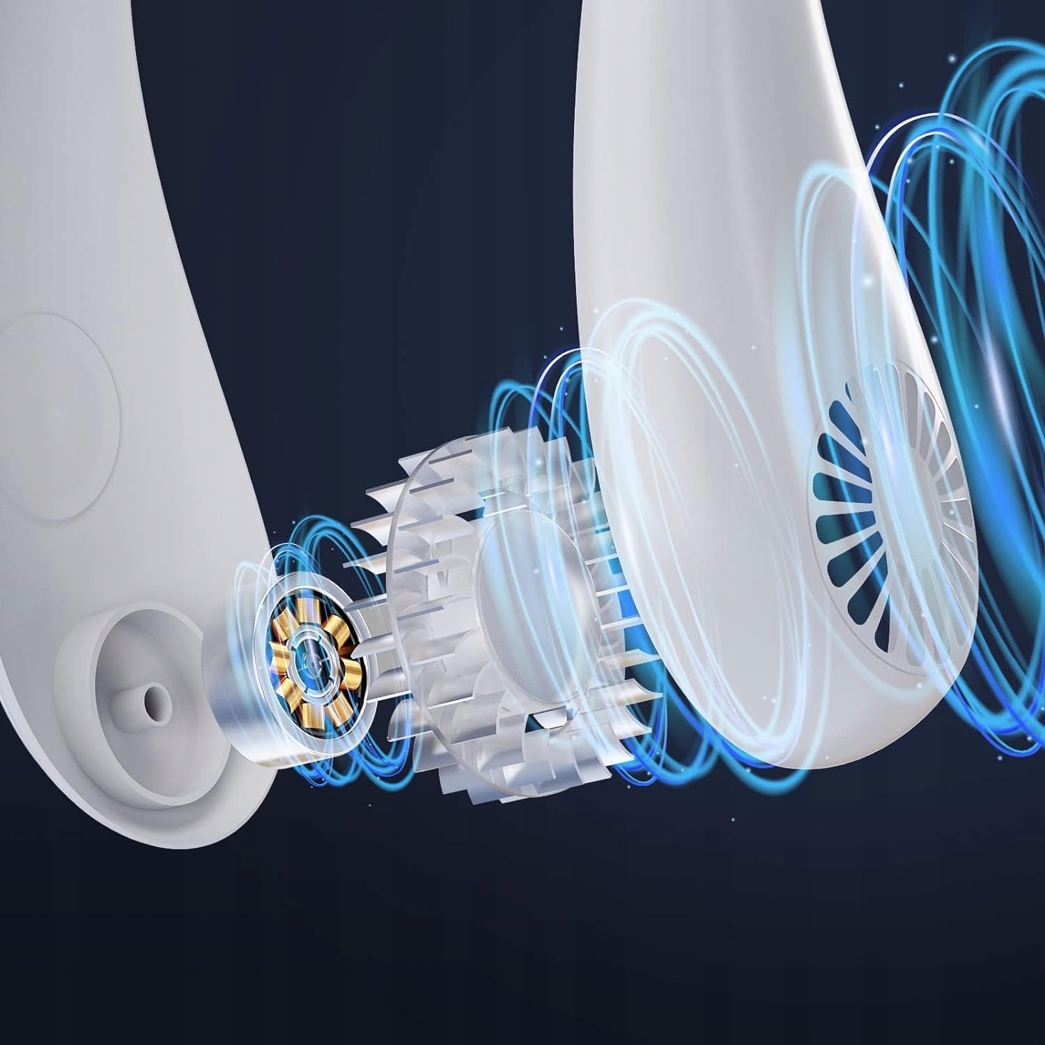 WENTYLATOR BLADELESS MAŁY PRZENOŚNY OSOBISTY WENTYLATOR NA SZYJĘ Kolor dominujący biały