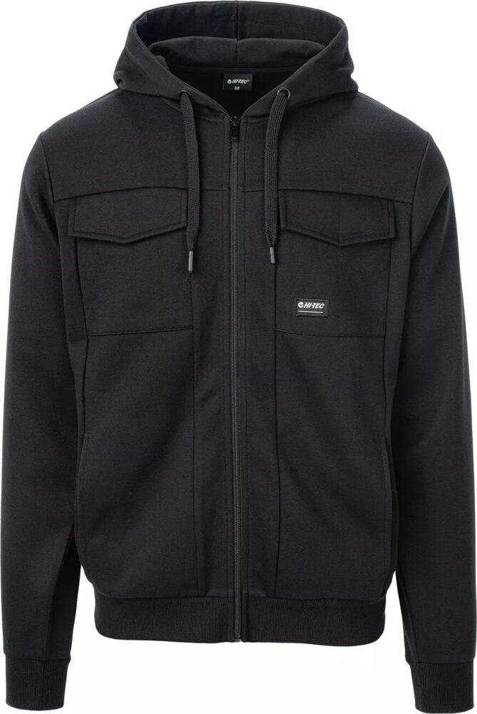 Pánská Rozepínací Mikina S Kapucí Hi-tec Barin Černá Velikost XXL