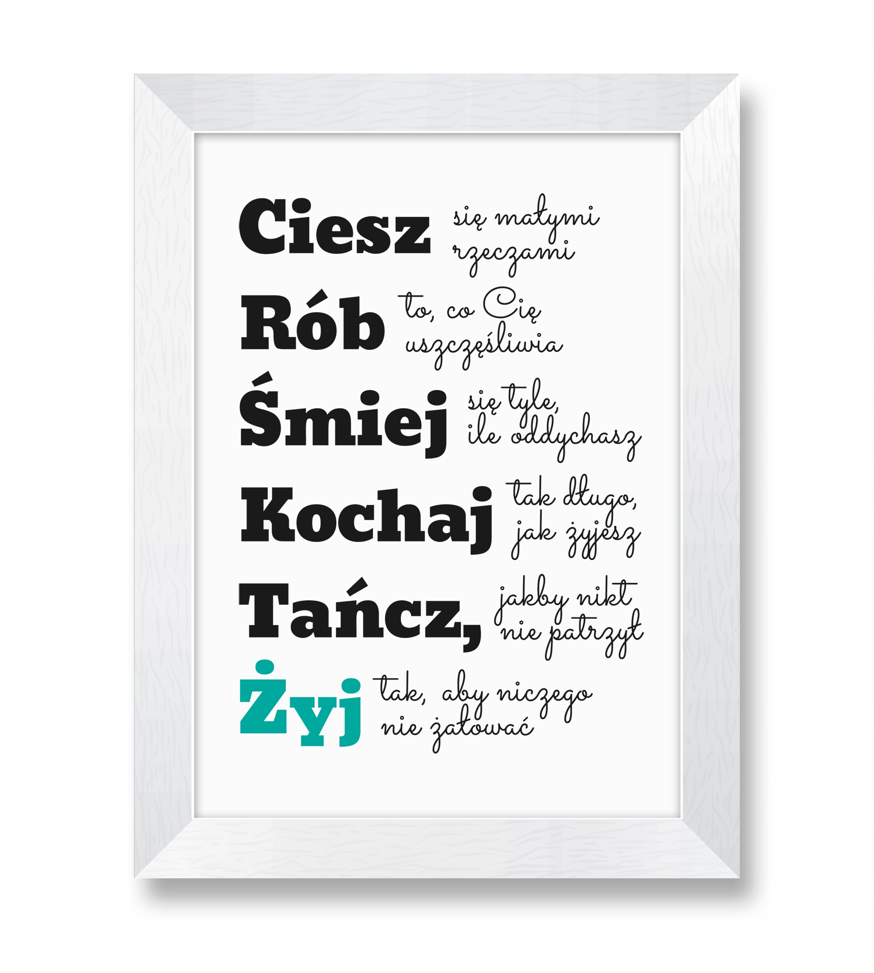

Obraz w ramie ramce obrazek z napisem cytatem