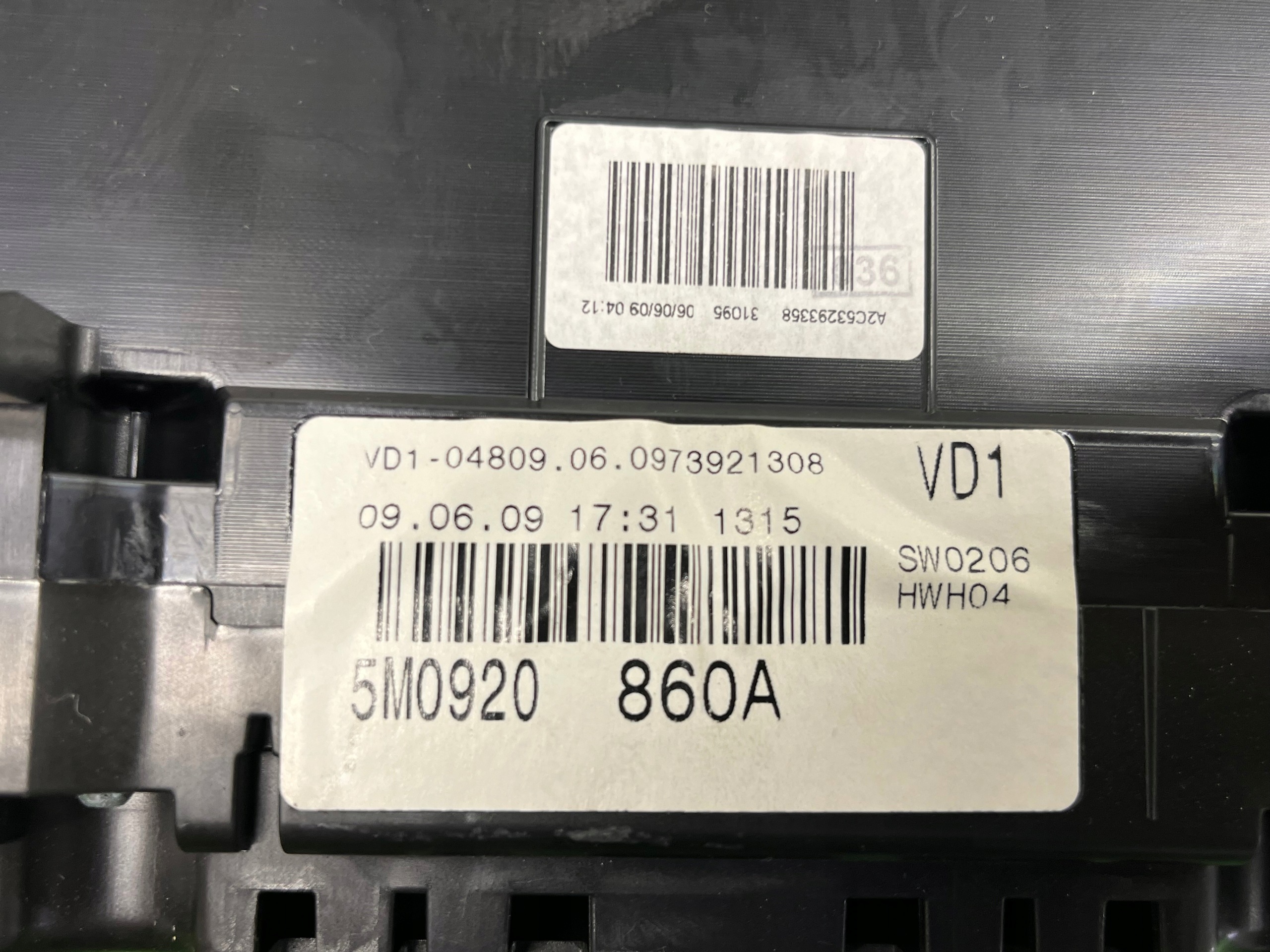 dials dials VOLKSWAGEN GOLF 5 plus 5M0920860A