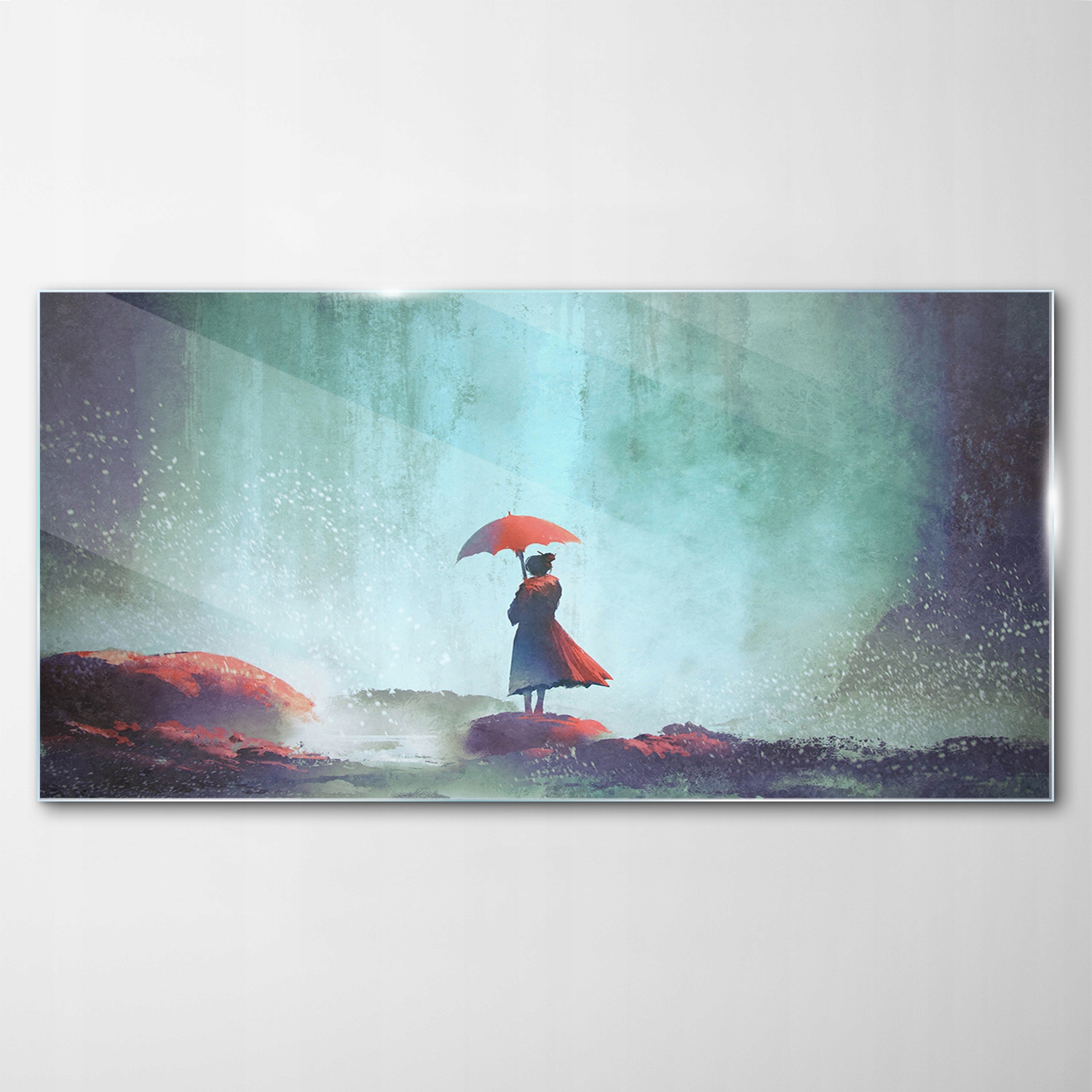 

Obraz Szklany Deco Kobieta Parasol Wodospad 120x60