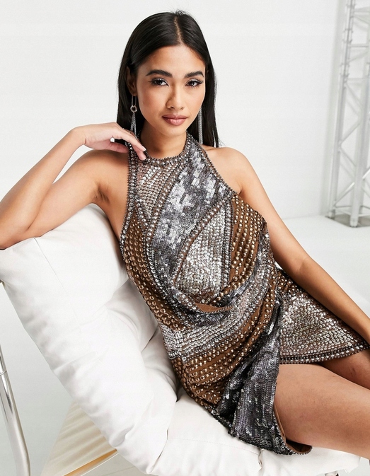 Zdobené Šaty Flitrové Šaty S Designem 40 L