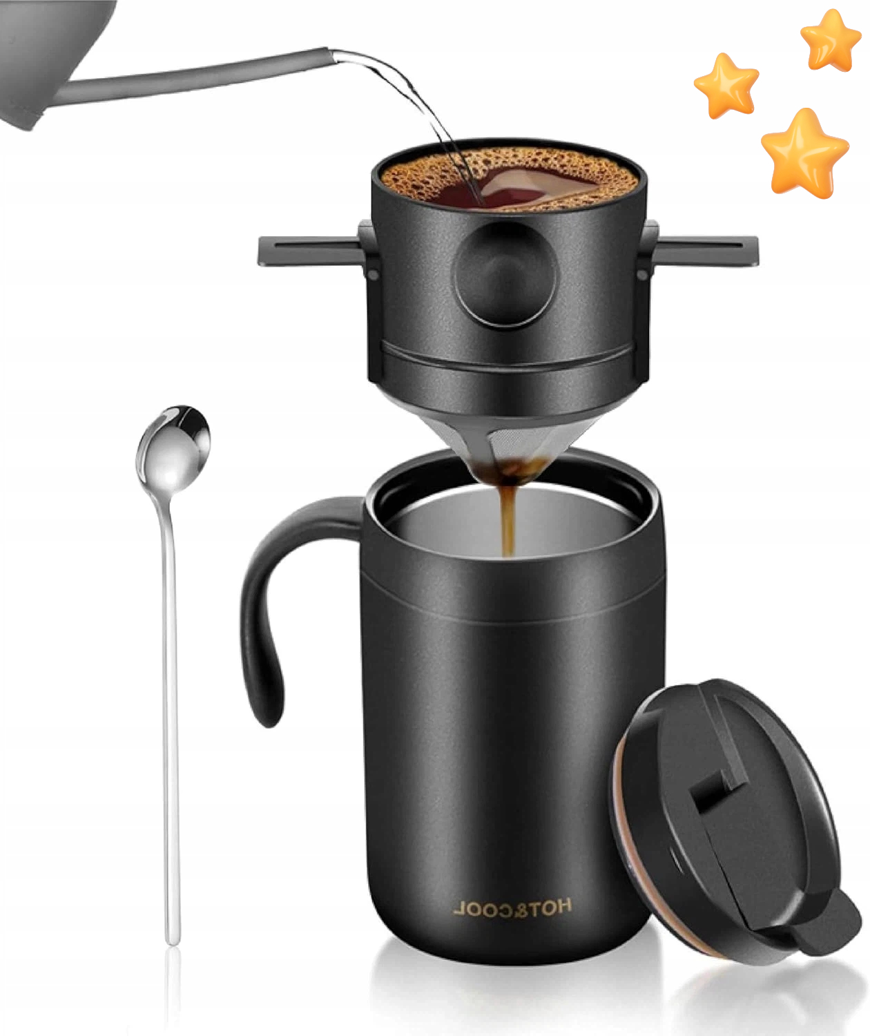 Termohrnek S Foldovatelným Filtrem Se Snadno Čistí A Skladuje