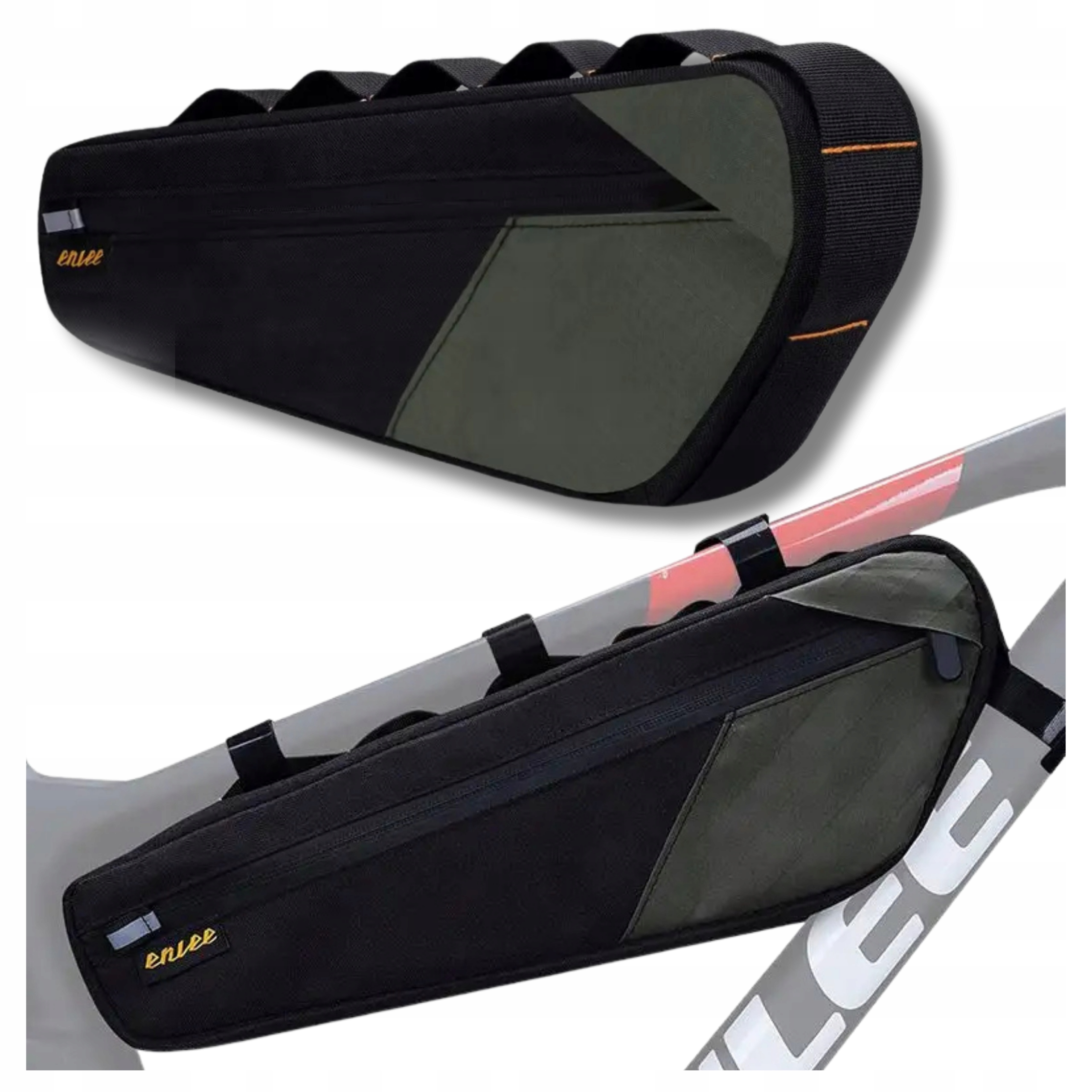 torba sakwa rowerowa trójkątna pod ramę lekka duża 2,5l wodoodporna pojemna