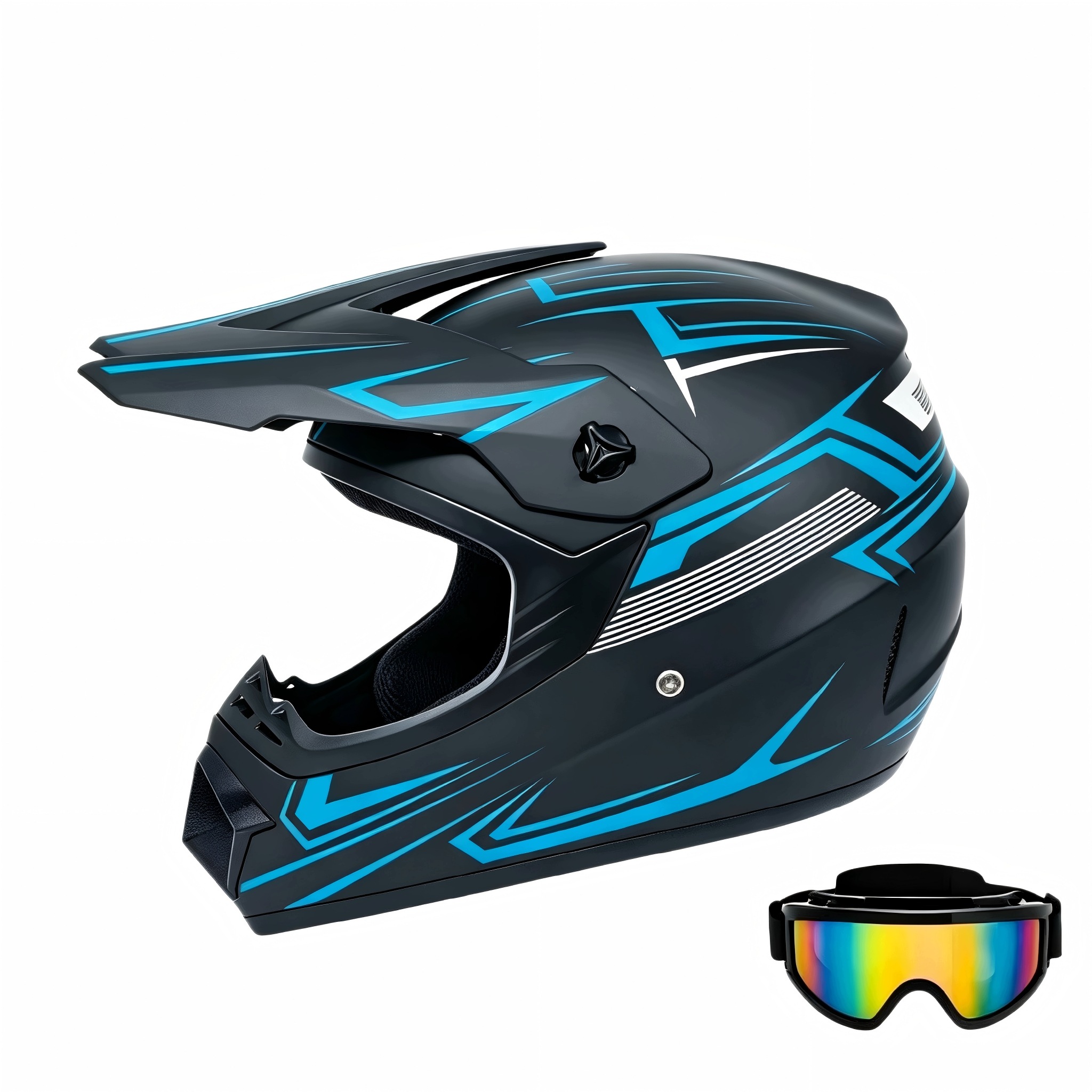 Motocyklová Přilba Lehká Enduro Brýle Velikost S (53-54 CM)