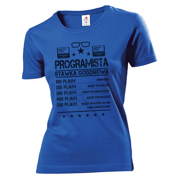 

Koszulka damska Programista stawka godzinowa S