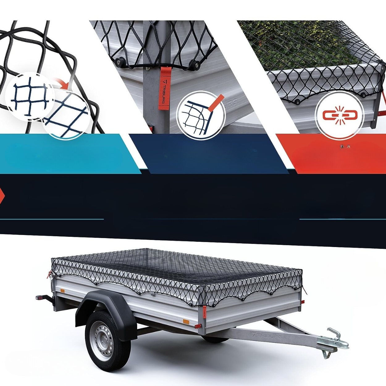 SIATKA ZABEZPIECZAJĄCA ŁADUNEK 2X3 ROZCIĄGLIWA GĘSTA SIATKA Producent inny