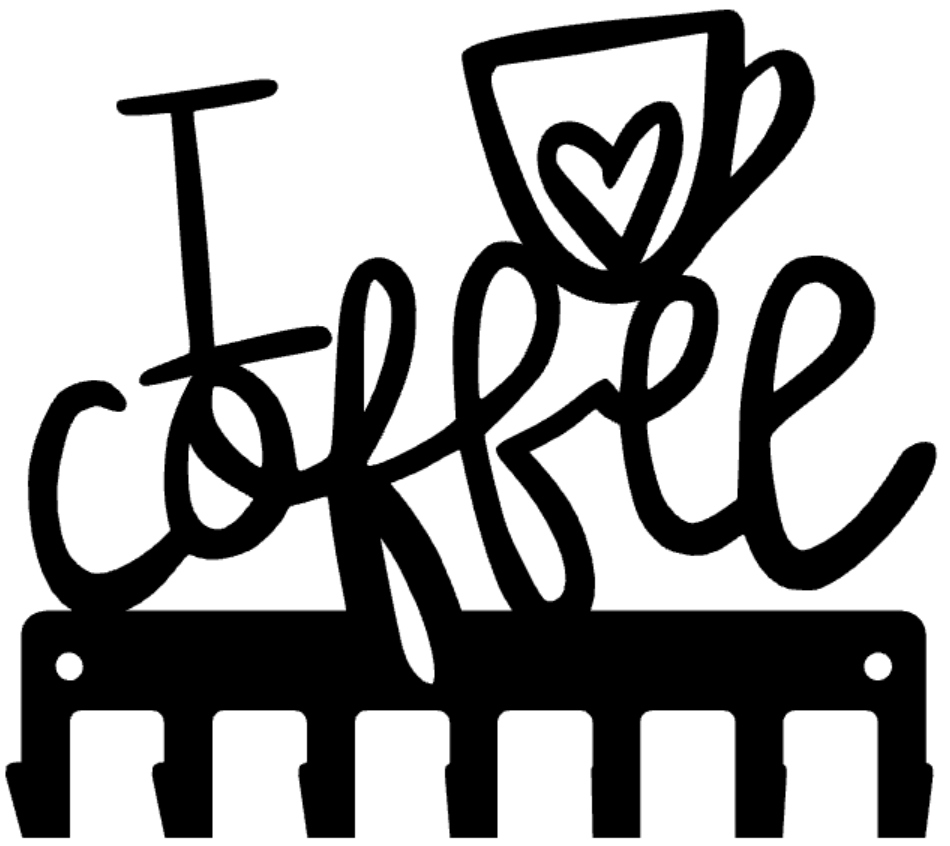 

Wieszak ścienny na ubrania klucze I Love Coffee