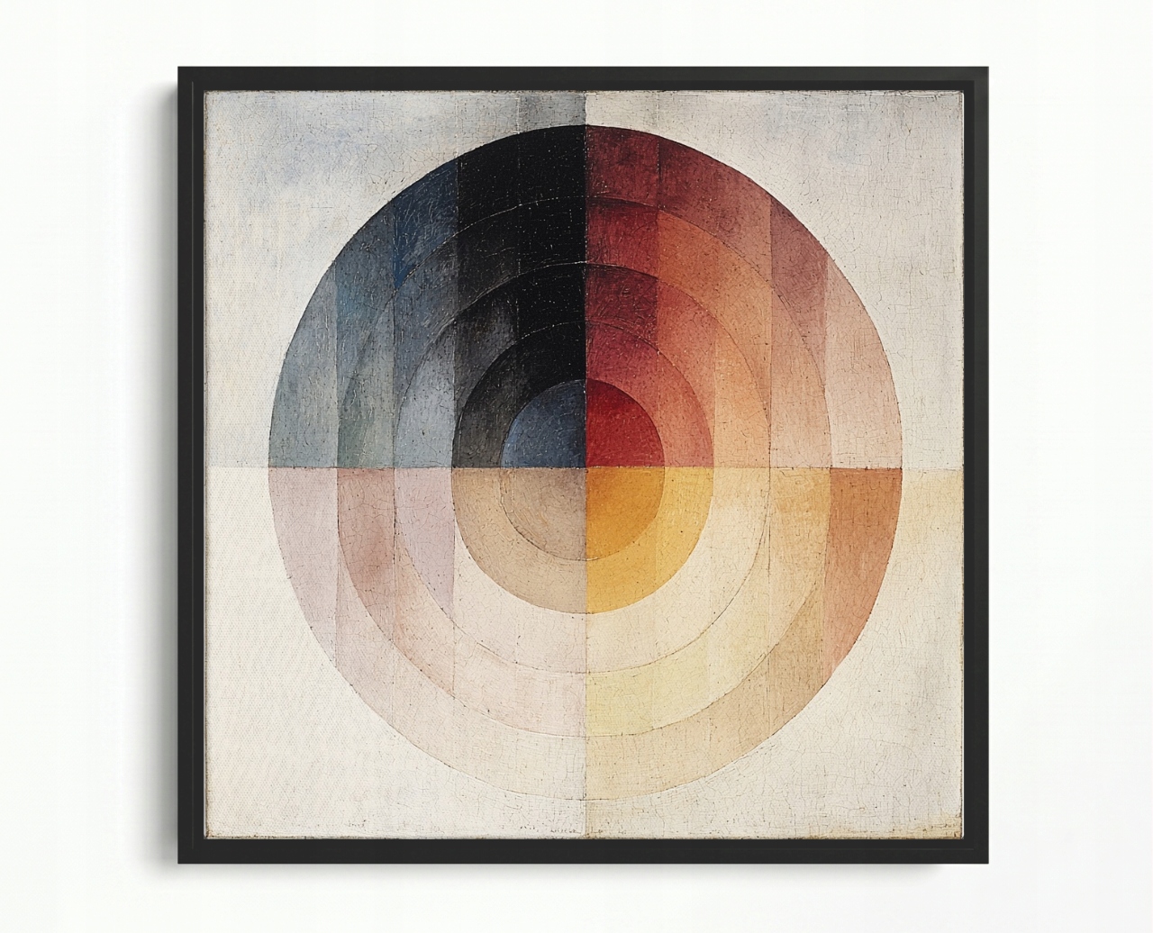 Obraz Rám Americký Box Grafika Abstrakce Bauhaus Kolo Geometrie 60x60