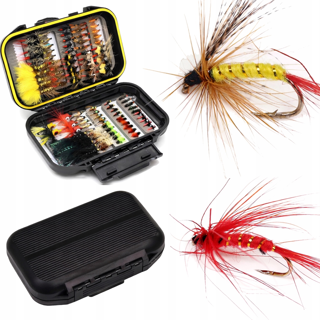 Mouchy Na Ryby Sada Nástraha Návnady Plech třpytka guma háček