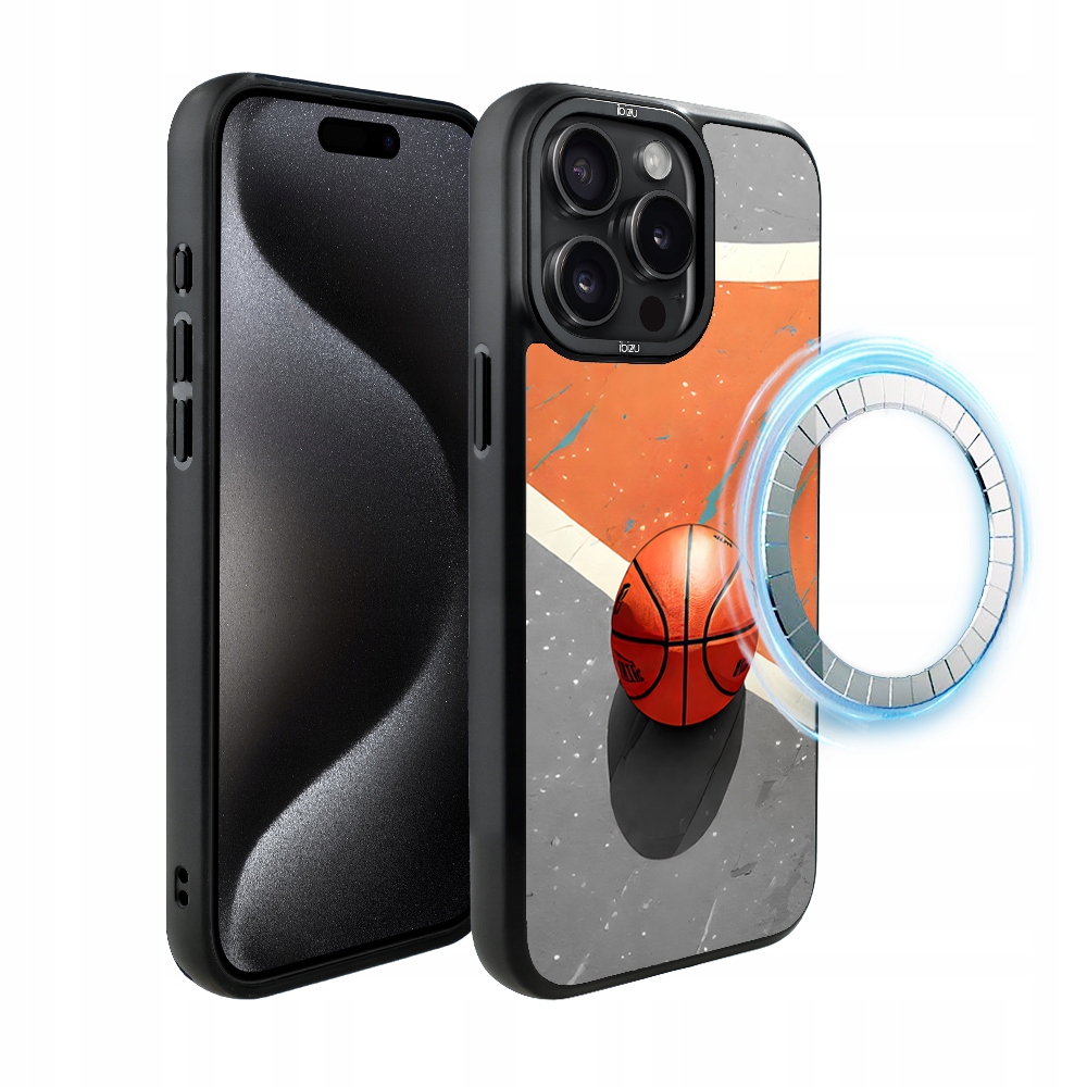 Pouzdro pro iPhone 15 Pro Ibizu DropGuard Matt s MagSafe, Basketbal